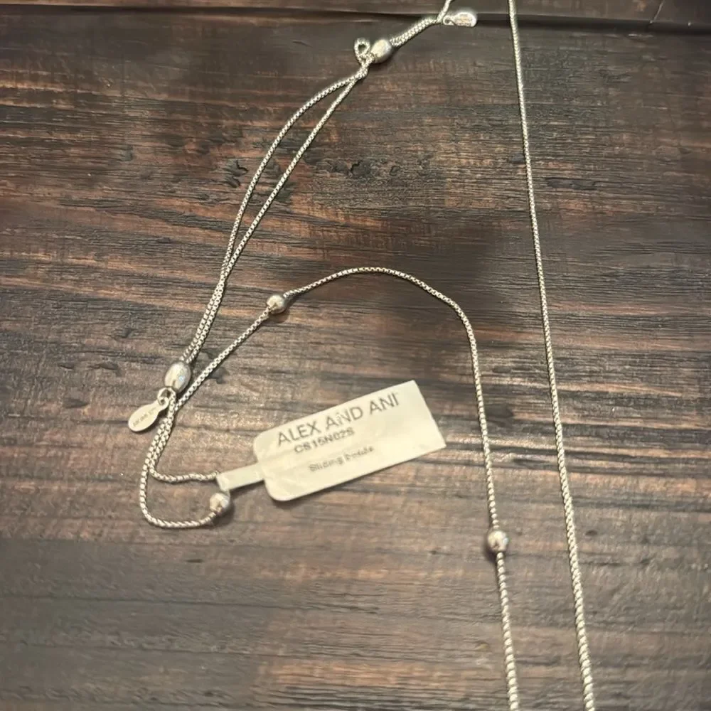 NWT Alex and Ani Sterling Silver sliding bead necklace